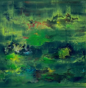 "Flying Dragons" Contemporary Abstract Acrylic Painting by Nina Weintraub
