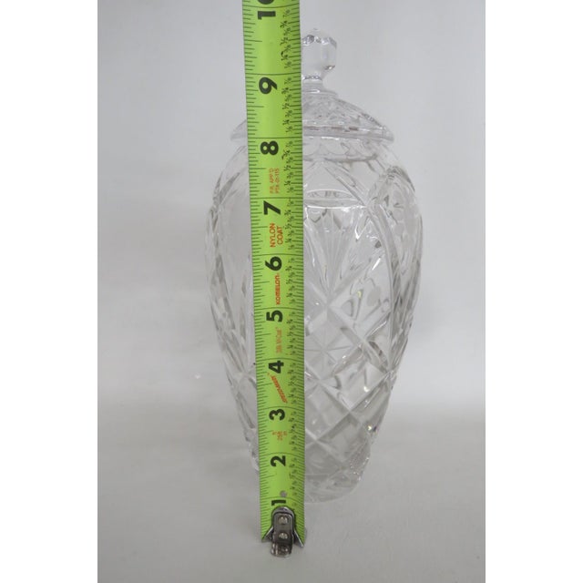 Lead Cut Crystal Lidded Candy Cookie Jar With Diamond Cut Lattice Pattern 4937b For Sale - Image 10 of 13
