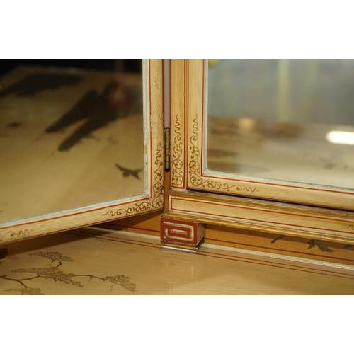 1920s Chinese Chinoiserie Walnut Dressing Table and Stool, 1920s, Set of 2 For Sale - Image 5 of 18