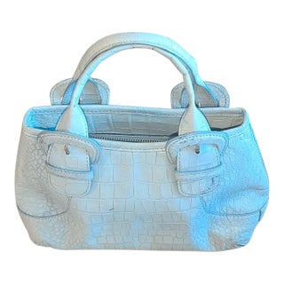 '90s Cole Hahn Mini Faux Alligator Handbag For Sale