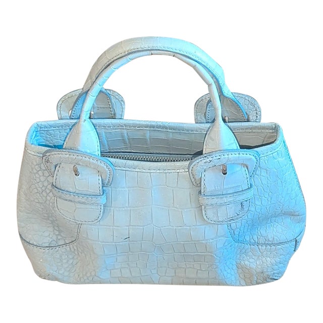 '90s Cole Hahn Mini Faux Alligator Handbag For Sale