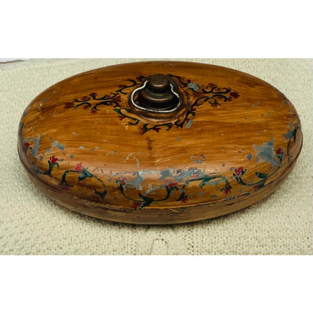 Brown Vintage German Hailo Painted Metal Bed Warmer Hot Water BottleU For Sale - Image 8 of 15