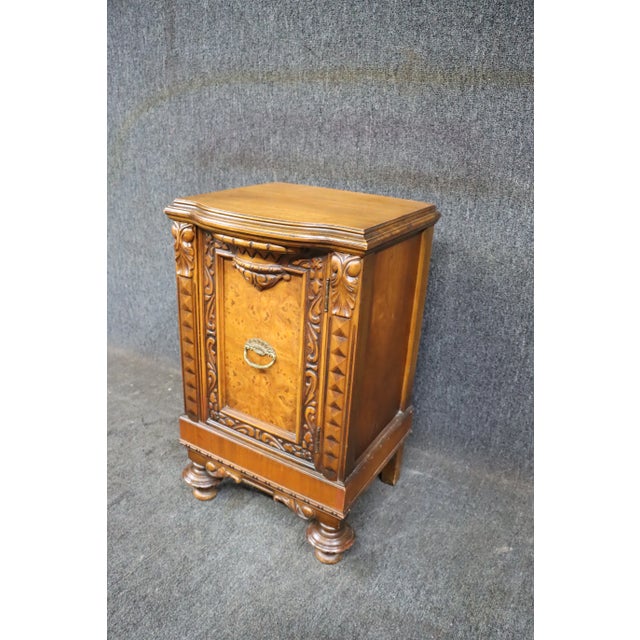 1930s 1930s Depression Era Carved Walnut Nightstand For Sale - Image 5 of 10