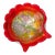 Murano Vintage Red Orange Yellow Silver Flecks Green Italian Art Glass Seashell Centerpiece Bowl For Sale