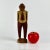 Wood Vintage Folk Art Carved Wood Statue of Man With Yellow Shirt, Red Tie, and Hands in Pockets For Sale - Image 7 of 9