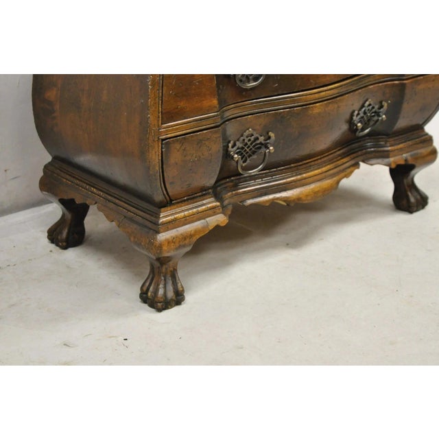 Mid 20th Century Vintage Small Salesman Sample Chippendale Georgian Style 3 Drawer Bombe Commode For Sale - Image 5 of 12