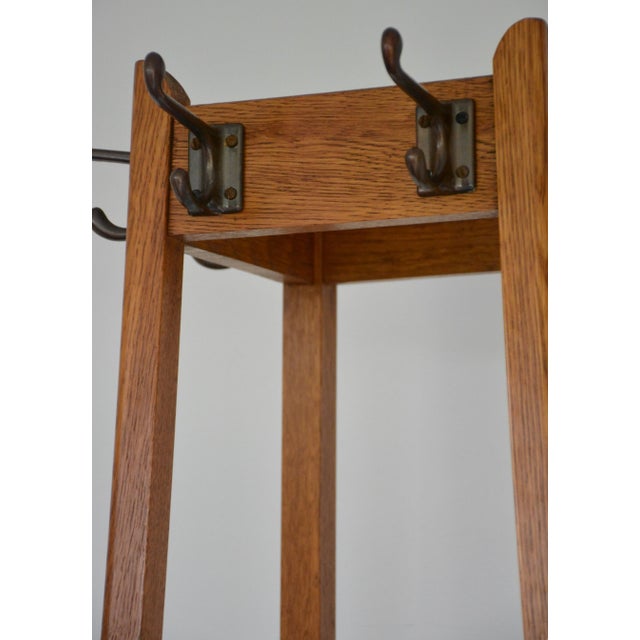Mid-Century Oak Coat Stand with Umbrella Holders and Drip Tray, 1950 For Sale - Image 12 of 18