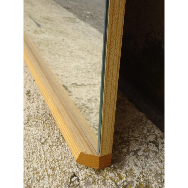 Scandinavian Mirror in Light Oak, 1970s For Sale - Image 9 of 15