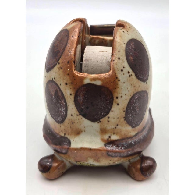 Otagiri Company Vintage Japanese Stoneware Turtle Tape Dispenser For Sale - Image 4 of 11
