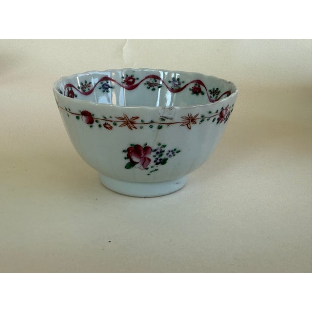 18th Century 18th Century Qing DynastyPorcelain Tea Cups - Set of 6 For Sale - Image 5 of 16