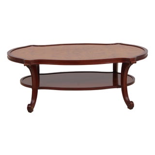 Gorgeous Burl Wood 2 Tier Coffee Table For Sale