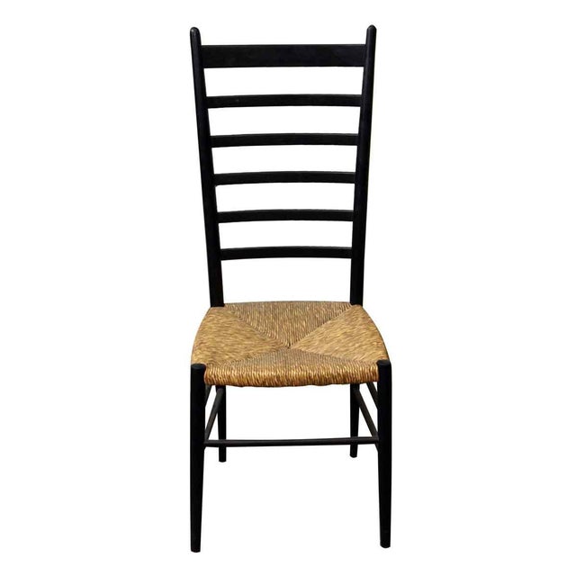 Vintage Mid Century Black Ladder Back Chairs Set of 3 Chairish