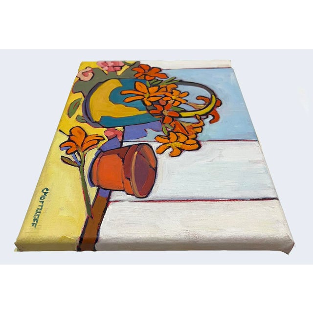 Tiger Lilies and Terracotta, Modern Botanical Oil Painting For Sale - Image 4 of 7