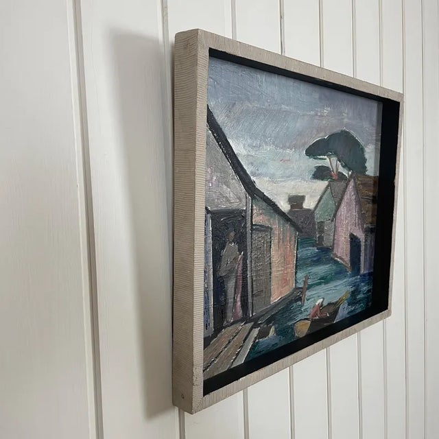 This is an oil painting on panel by Swedish artist Tor Andersson (1928-2010). The composition carries a distinctly...