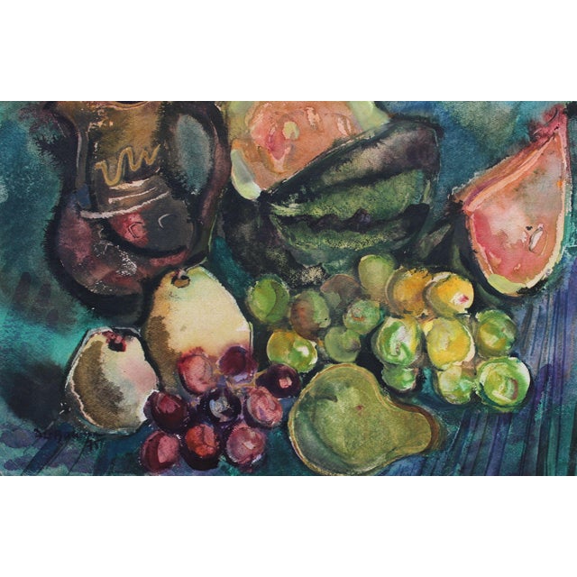 Dzidra Bauma, Still Life with Fruits, 1975, Watercolor For Sale - Image 3 of 6