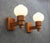 Wood Swedish Modern Pine and Opaline Glass Wall Sconces from Aneta, 1970s, Set of 2 For Sale - Image 7 of 10