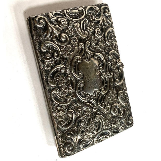 Victorian English Victorian Sterling Silver Leather Lined Aide-Memoire Notebook Case For Sale - Image 3 of 10