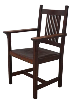 L&jg Stickley Mission Oak Spindle Back Armchair