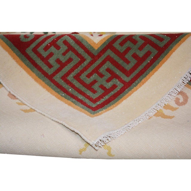 Vintage Chinese Art Deco Knotted Wool Rug, 5'x6'10'' For Sale In New York - Image 6 of 6
