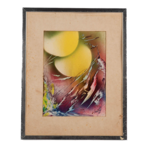 Framed Signed J. Akston "Untitled, 1973" Acrylic on Paper