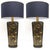 Vintage Italian Black and Gold Glazed Ceramic Table Lamps, 1980s, Set of 2 For Sale - Image 15 of 15