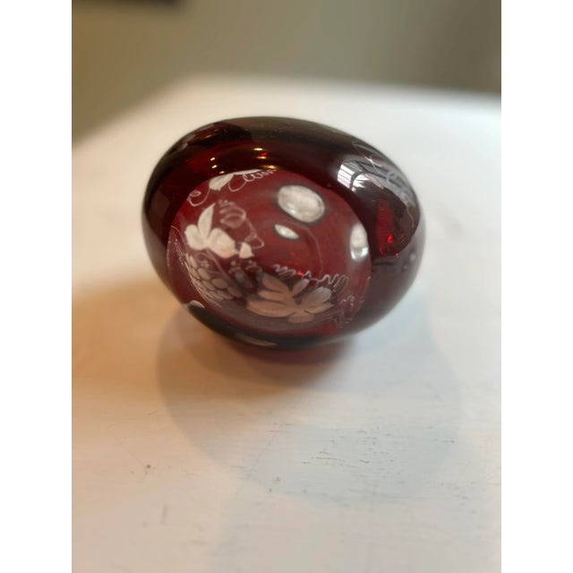 Vintage Ruby Red Bohemian Decanter For Sale - Image 4 of 9