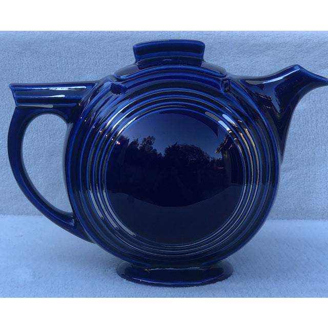 Vintage Hall Cobalt and Silver Teapot - Model 0543p 6 Cup For Sale - Image 13 of 16