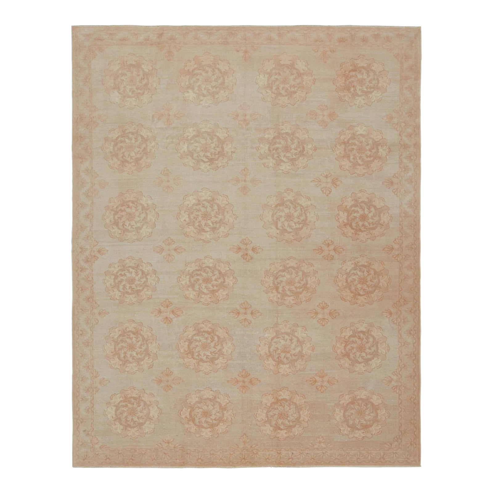 Rug & Kilim’s Contemporary European Style Rug With Beige-Brown Floral ...