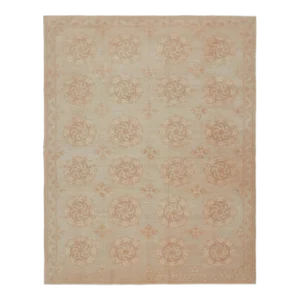 Rug & Kilim’s Contemporary European Style Rug With Beige-Brown Floral Medallions