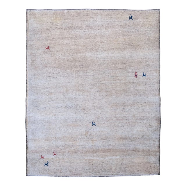 Vintage Hand-Knotted Gabbeh Rug, 1960s For Sale