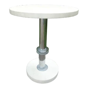French Modern Chrome and Parchment Table