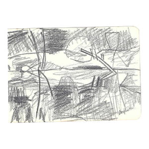 1960s Robert Angeloch Mid Century Landscape Drawing