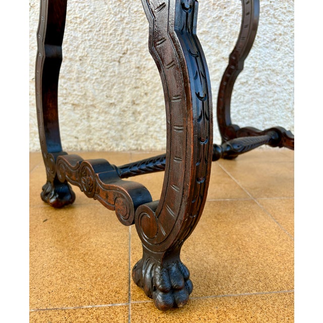 Spanish Baroque Style Oak Side Table, Early 20th Century For Sale - Image 11 of 17