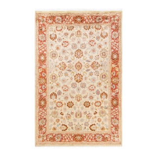 Mogul, One-of-a-Kind Hand-Knotted Area Rug in Ivory, 4' 1" x 6' 3" For Sale