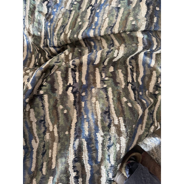 Donghia Donghia Bark Dark Blue Embroidered Fabric 11 Yards For Sale - Image 4 of 4