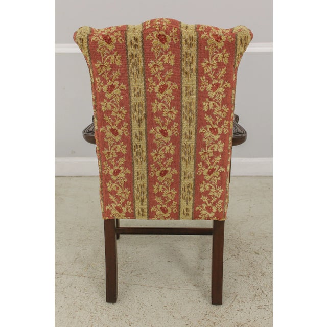 Henredon Pair Henredon Chippendale Upholstered Armchairs For Sale - Image 4 of 13