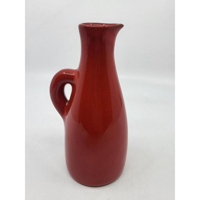1950s Vintage French Ceramic Bottle in Red by Robert Picault for Vallauris, 1950 For Sale - Image 5 of 14