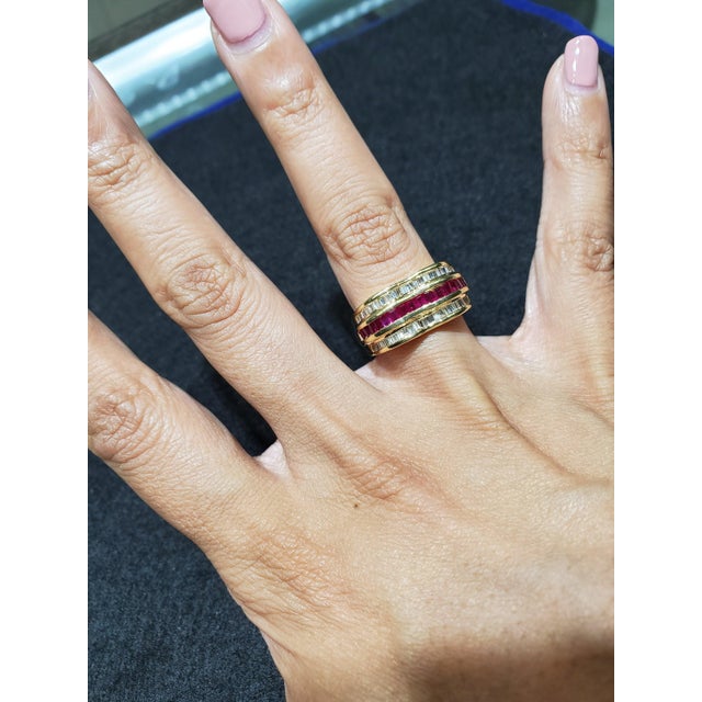 ♥ Product Summary ♥ Main Stone: Diamond & Ruby Approx. Total Carat Weight: 2.00cttw Diamond Cut: Baguette Diamond Color:...