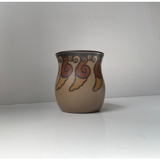 Art Deco Ceramic Vase with Hand-Painted Snails by L. Hjorth, 1940s For Sale - Image 4 of 8