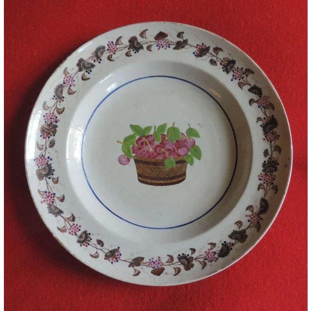 1800s Chinese Export for the American Federal Market Porcelain with Classical Baskets of Cherries & Fruit Pattern Plates - A Pair For Sale In New York - Image 6 of 10