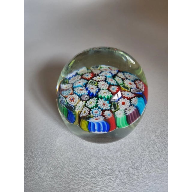 ゆずまる様Vintage Murano Glass ミルフィオリペーパーウエイト Vintage Millefiore Style Murano Art Glass Paperweight | Chairish