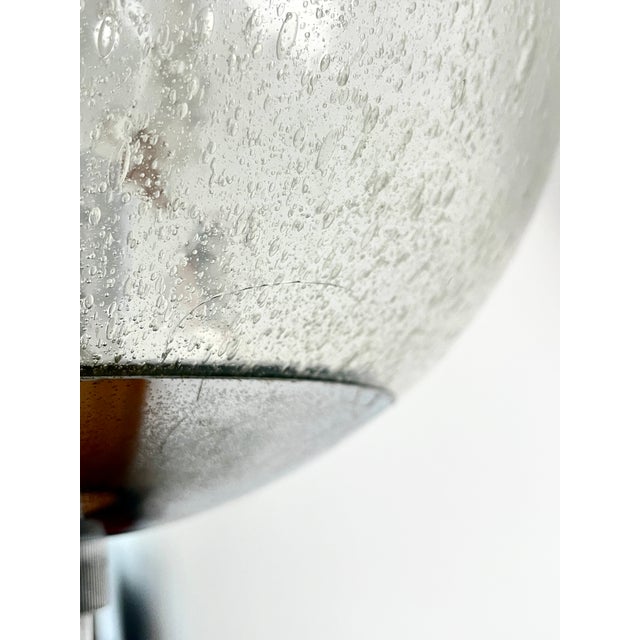 Silver Vintage German Space Age Chrome Floor Lamp with Textured Glass Globe from Hustadt Leuchten, 1970s For Sale - Image 8 of 12