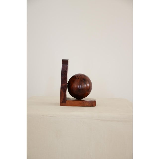 Late 20th Century Vintage Burlwood Bookends For Sale - Image 5 of 8