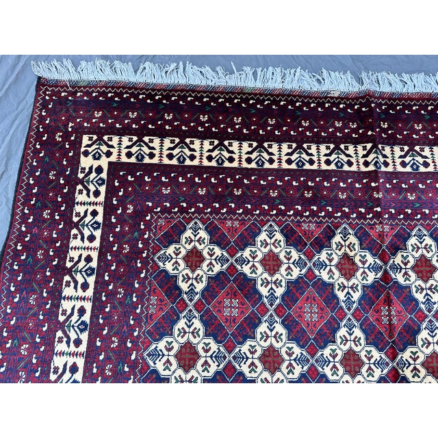 Fine Quality Crimson Khal Mohammadi Hand-Knotted Wool Rug - 6'5" X 9'6" For Sale - Image 10 of 12