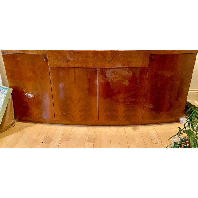 1990s 1990s Italian Burlwood Buffet, Radiated Front Design For Sale - Image 5 of 6