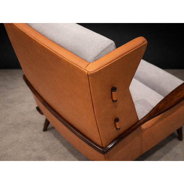 Taupe Bergère Lounge Chair and Ottoman in Rosewood by Jorge Zalszupin for L’Atelier, Brazil, 1950s - Lot 737A For Sale - Image 8 of 13