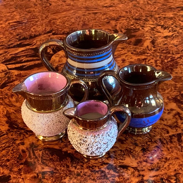 Small Lustre Ware English Cream Pitchers- Group of Four For Sale - Image 4 of 15
