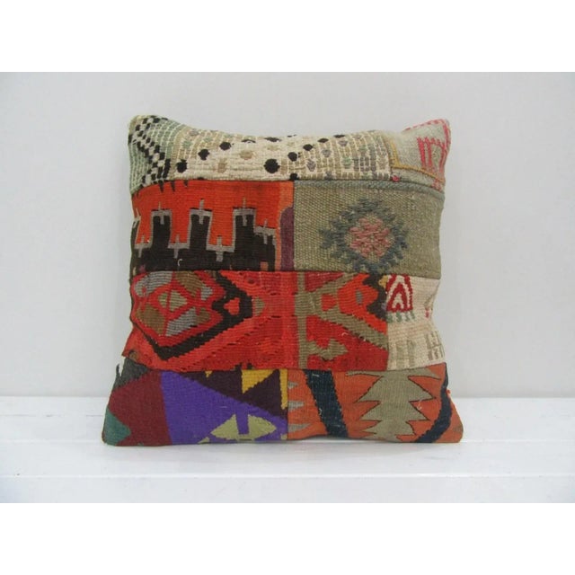Handmade Patchwork Kilim Pillow Cover For Sale - Image 4 of 4