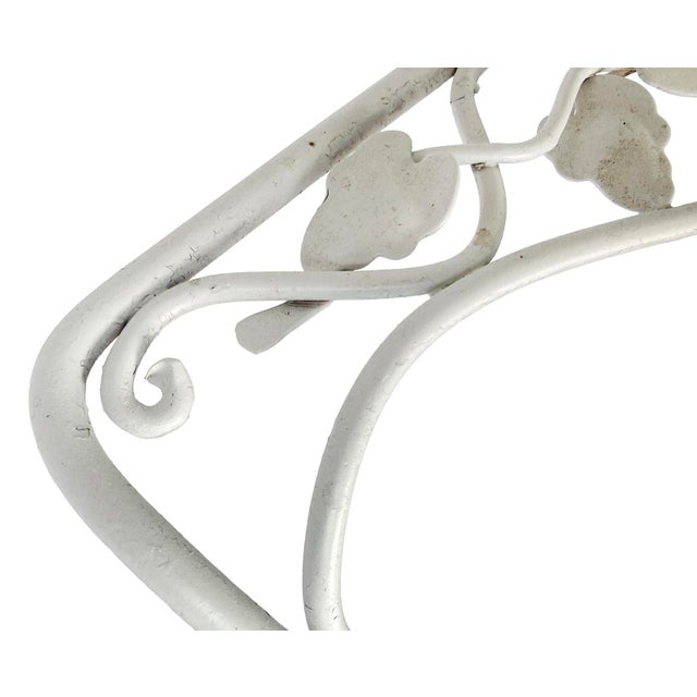 1950s Antique Garden Chaise Lounge in Iron W/ Wheels. Attributed to John Salterini For Sale - Image 5 of 11