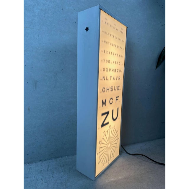 Industrial Vintage Illuminated Ophthalmologist's Reading Test, 1970s For Sale - Image 3 of 8